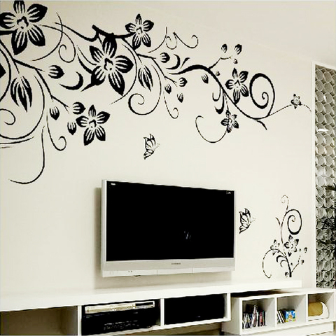 Calcomanía artística de pared DIY, pegatina de pared de flores romántica de moda, decoración para el hogar, papel tapiz 3D ► Foto 1/6