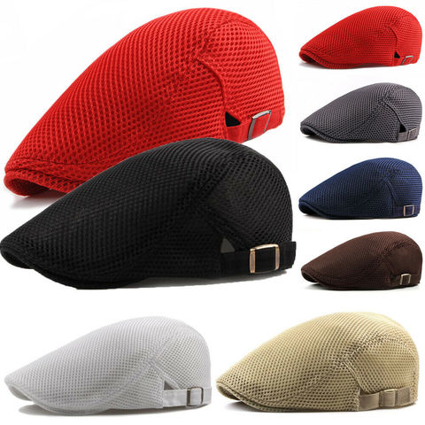 Gorro plano de malla para hombre y mujer, boina para el sol, transpirable, estilo francés, 7 colores, para conducción de Golf, para verano ► Foto 1/6