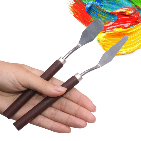 Paleta de espátula de acero inoxidable, cuchillo raspador de pintura al óleo para artista, mezcla de colores, herramientas de arte, 1 Uds. ► Foto 1/6