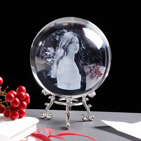 Bola de cristal personalizada Foto personalizada esfera globo decoración del hogar Accesorios bebé foto regalo para novia ► Foto 1/6