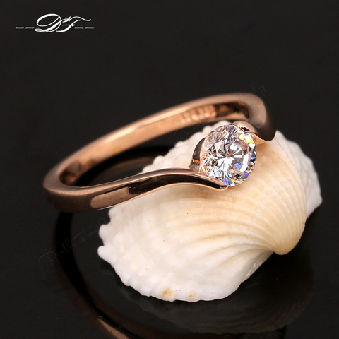 Austríaco cúbico Zirconia de compromiso/anillos para boda para las mujeres oro Color de rosa de la marca de moda de la joyería para las mujeres DWR239 ► Foto 1/6