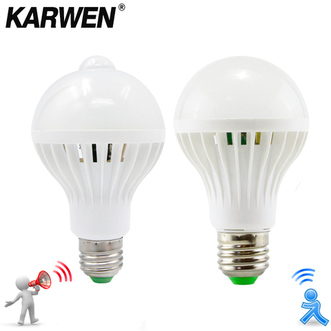 KARWEN-bombilla LED inteligente con Sensor de movimiento, 85-265V CA, E27, 3W, 5W, 7W, 9W, 12W, lámpara de inducción para pasillo y escalera ► Foto 1/6