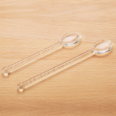 Cuchara de café de vidrio transparente con mango largo, accesorios de cocina, cuchara de té, 1 Uds. ► Foto 1/6