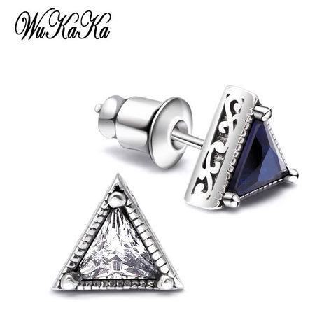 Wukaka de cristal de moda Triangular pendiente para hombres niño 2022 de la joyería de los hombres pendiente Niño con estilo aretes envío ► Foto 1/6