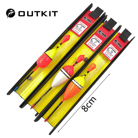 OUTKIT 3 unids/lote 8cm boya Vertical conjunto de flotador de Pesca flotadores de pesca de madera pesca aparejos de pesca Tiple accesorios de traje ► Foto 1/6