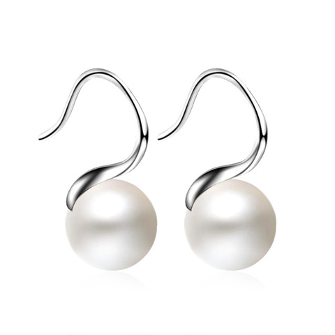 XIYANIKE-pendientes de plata de ley 925 para mujer, pendientes de botón de perlas elegantes y simples, joyería de plata de ley VES6218 ► Foto 1/6