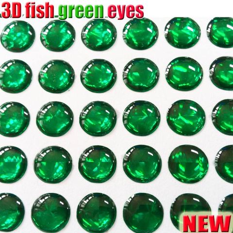 Señuelo con ojos de pesca, pegatina de accesorios, 4mm-5mm-6mm-8mm-10mm cada bolsa; 500 unids/lote color verde ► Foto 1/3