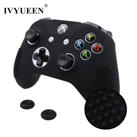 IVYUEEN, nueva funda protectora antideslizante de silicona con tachuelas, carcasa de piel para XBox One X S, controlador delgado con 2 tapas de pulgar ► Foto 1/6