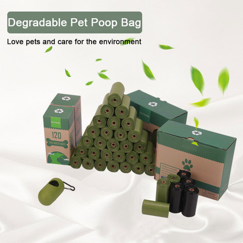 Bolsa de basura para mascotas Degradable bolsa de basura portátil bolsas de basura para perros biodegradables suministros para caminar perros dispensador de recogida redondeado para gato ► Foto 1/6