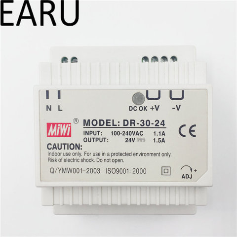 EARU rail-fuente de alimentación interior, 30w, 24V, 24v, 30w, CA, CC, convertidor, buena calidad, dr-30-24 ► Foto 1/6