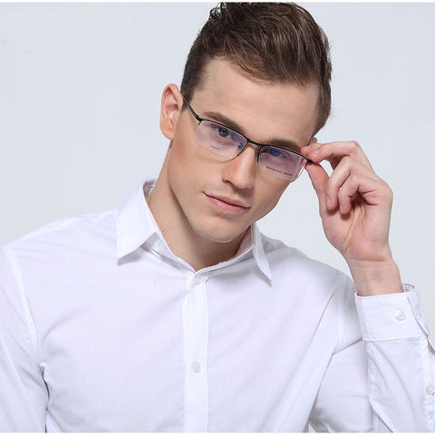 Montura de gafas de titanio para hombre, anteojos cuadrados ultraligeros con prescripción para miopía, con marco óptico completo de Metal, S8803 ► Foto 1/5
