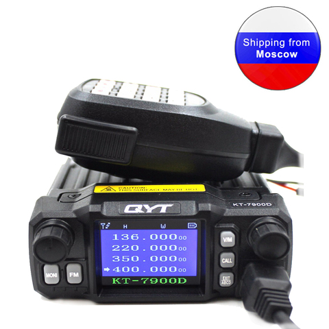 ¡Última versión 2022! Mini Radio móvil QYT KT-7900D 25W Quad Band 144/220/350/440MHz, transceptor UV KT7900D o con fuente de alimentación ► Foto 1/6