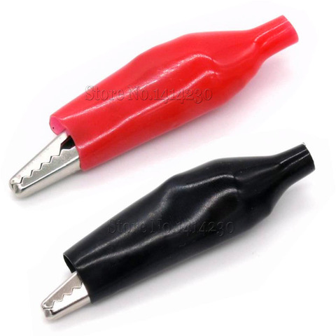 Pinza eléctrica de cocodrilo con Clip de cocodrilo de Metal 10 Uds para medidor de sonda de prueba 45MM bota de plástico Rojo Negro ► Foto 1/3