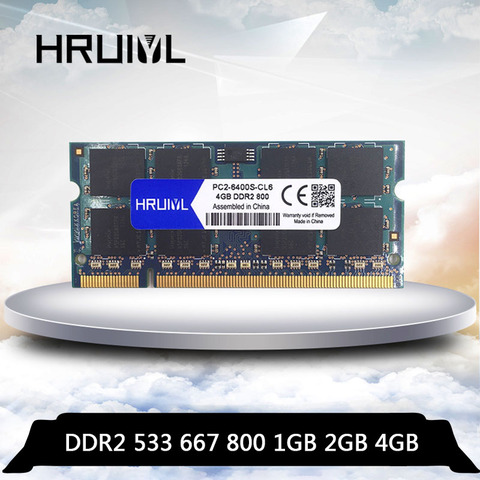 HRUIYL Ram SO-DIMM DDR2 4GB 2GB 1GB PC2-4200S PC2-5300S PC2-6400S DDR 2 1G 2G 4G 533Mhz 667MHZ 800MHZ portátil de memoria ► Foto 1/6