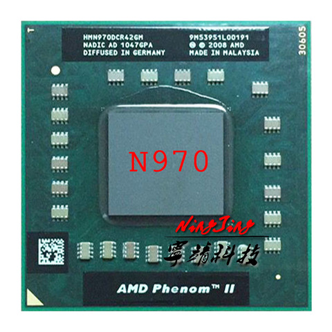 AMD Phenom II Quad-Core móvil N970 2,2 GHz Quad-Core Quad-Hilo de procesador de CPU HMN970DCR42GM hembra s1 ► Foto 1/1