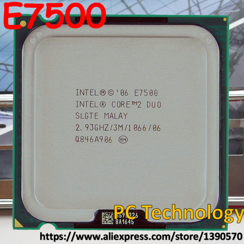 Original Intel Core 2 Duo E7500 escritorio CPU 3M Cache 2,93 GHz 1066MHz LGA775... 45nm procesador envío gratis envío dentro de 1 día ► Foto 1/3