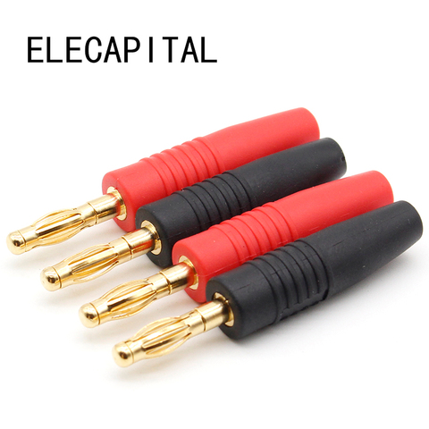 4 piezas nuevo 4mm enchufes chapado en oro altavoz Musical Cable Pin Banana enchufe conectores ► Foto 1/5
