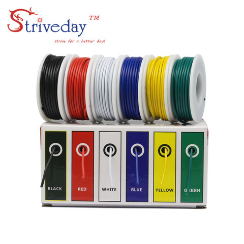 18 20 22 24 26 28AWG (6 colores mezclar alambre Kit) cable de línea eléctrica Cable de línea aérea cobre PCB Cable DIY ► Foto 1/6