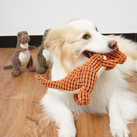 Juguetes de dinosaurio masticable para perros, juguetes de Limpieza de dientes para perros pequeños y grandes, resistente a mordeduras ► Foto 1/6