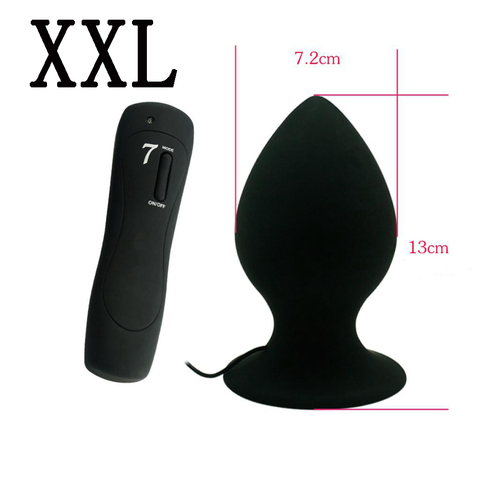 Tapón Anal de silicona vibrador de 7 modos para adultos, juguetes eróticos Unisex, productos sexuales de gran tamaño ► Foto 1/6