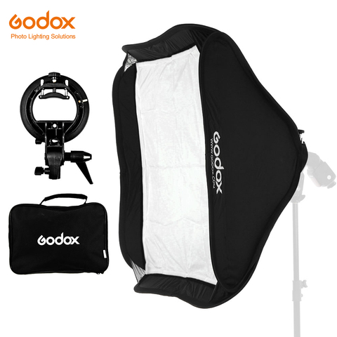 GODOX 40x4 0/50x5 0/60x6 0/80x80cm Softbox con soporte tipo S, montura estable Bowens, montura tipo rótula para Flash, Kit de Softbox plegable ► Foto 1/6