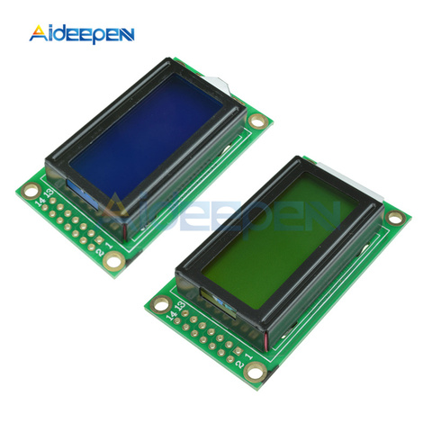 Módulo LCD 0802, pantalla de 2 caracteres, 5V, retroiluminación LCD, azul/amarillo, para Arduino DIY Kit ► Foto 1/6
