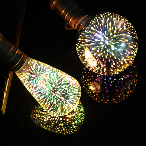 3D bulbo de la decoración del LED colorido Star novedades divertidas vacaciones luz de la noche lámpara de la decoración de la Navidad bombilla de Edison los niños de luz E27 ► Foto 1/6