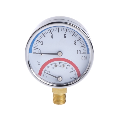 Medidor de presión Temperatura de 10 Bar G1/4 hilos 2 en 1, Monitor de termómetro % 328 y 313 ► Foto 1/6