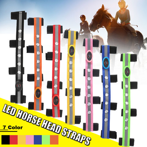 Tiras de cabeza de caballo LED, Paardensport de equitación con múltiples colores opcionales, decoración para el pecho, tira para montar ► Foto 1/1