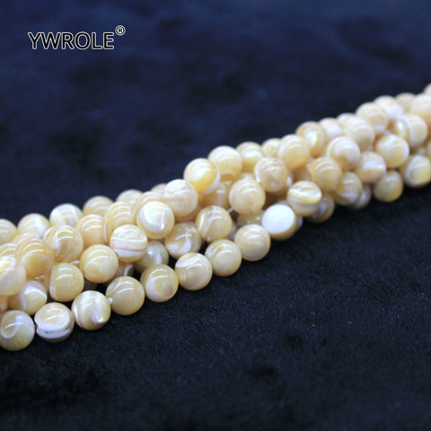 Natural redondo Trochus Niloticus Shell beis cuentas para la fabricación de joyas para collar de pulsera DIY hecho a mano 4/6/8 /hilo de 10 Mm 15 pulgadas ► Foto 1/6