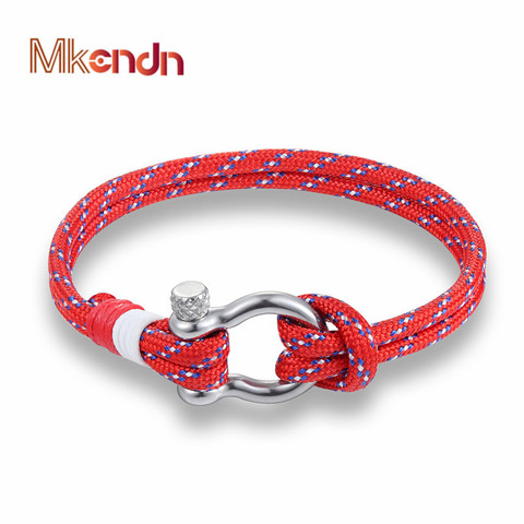 Gran oferta pulsera de supervivencia para hombre y mujer con hebilla de grillete de acero inoxidable ► Foto 1/6