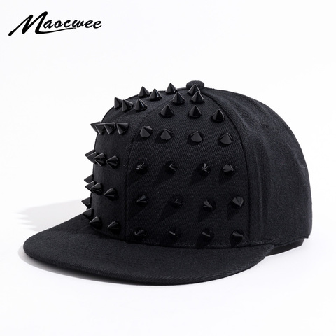 Unisex punk erizo sombrero personalidad Jazz SnapBack Spike tachonado remache SPIKY béisbol para hip hop rock Dance Bons papá sombreros ► Foto 1/6