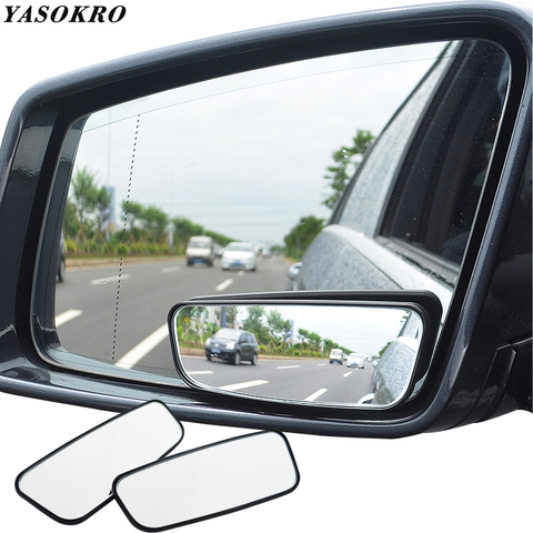 1 par de espejo de punto ciego espejo gran angular 360 grados ajustable convexo retrovisor espejo de coche Universal los vehículos ► Foto 1/3