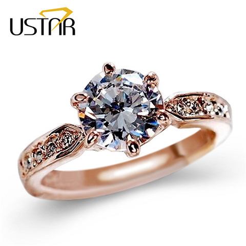 1.75ct AAA zirconia anillos de compromiso para mujer color oro rosa anillos de boda mujer anel austriaco cristales joyería de alta calidad ► Foto 1/6