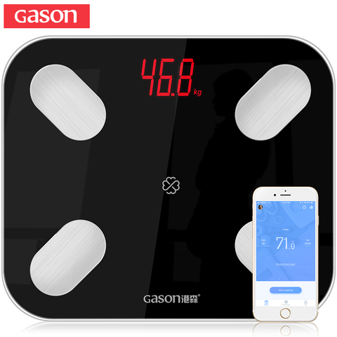 GASON S4 Escala de grasa corporal piso científica electrónica inteligente LED Digital peso balanza de baño Bluetooth APP Android o IOS ► Foto 1/6