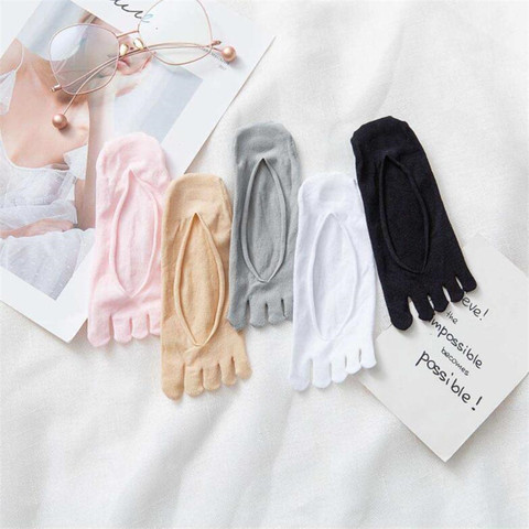Calcetines cortos de algodón con cinco dedos para mujer, medias de moda para primavera, verano y otoño, 5 pares ► Foto 1/6