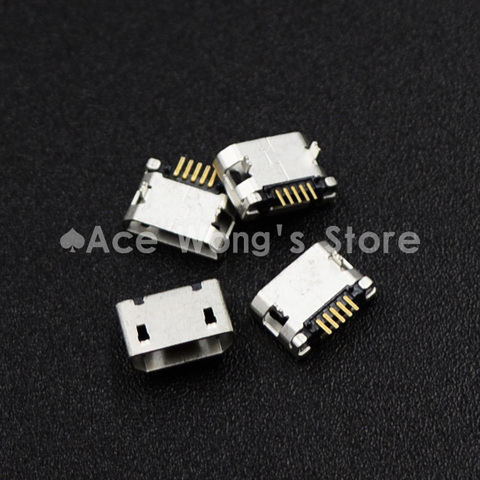 10 unids/lote Micro USB 5P,5-pin Micro USB Jack,5 pines Micro USB toma de conector de carga de cola (USB-7) ► Foto 1/1