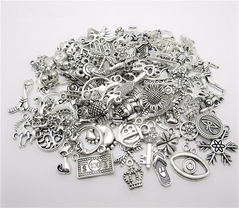 Venta al por mayor Mix 120 piezas colgante europeo de plata tibetana para pulseras collar DIY Fabricación de joyas de Metal ► Foto 1/2