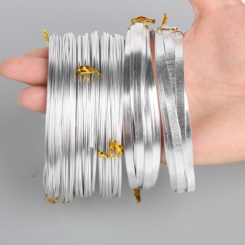 Alambre de aluminio suave y plateado de alta calidad, para pulsera, collar, cuentas para confeccionar joyas, accesorios artesanales, 1/1, 5, 2/2, 5 y 5mm ► Foto 1/6