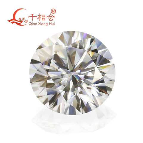 Piedra suelta de moissanita, corte de 3mm a 12mm, color blanco brillante redondo GH ► Foto 1/6