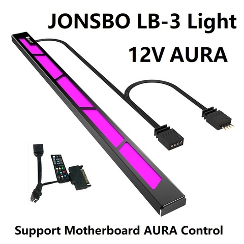 Carcasa de aluminio de barra de luz LB-3 con soporte de atracción magnética placa madre AURA cambio de color RGB tira de luz con control manual ► Foto 1/6