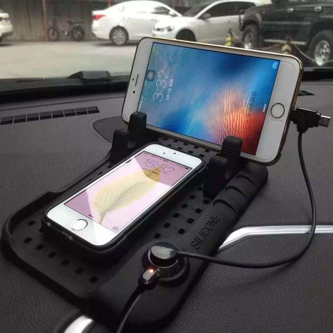 CHIZIYO-alfombrilla antideslizante de silicona para coche, nuevo diseño, carga magnética multifuncional, cargador USB para teléfono móvil de navegación ► Foto 1/6