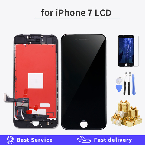 Blanco y Negro AAAA calidad OEM pantalla LCD para iPhone 7 pantalla digitalizador 3D montaje táctil A1660 A1778 A1779 reemplazo LCD + regalo ► Foto 1/5