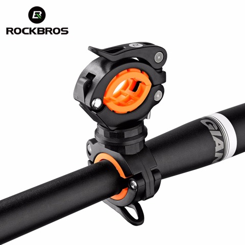 ROCKBROS-soporte para luz en la bicicleta, para manillar delantero, linterna, lámpara, soporte para bomba, 4 colores ► Foto 1/6
