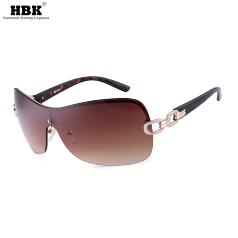 HBK-gafas de sol de gran tamaño para mujer, anteojos de sol femeninos con gradiente, de marca Vintage, estilo veraniego, con protección UV, 2022 ► Foto 1/6