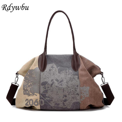 Rdywbu-Bolso de lona con Graffiti de retales Vintage para mujer, bandolera Retro de moda, bolso de mano de gran capacidad, bolsa de viaje B455 ► Foto 1/1
