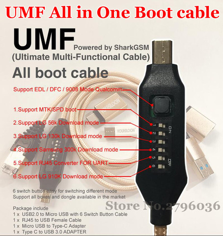 Umf-Cable todo en uno para edl /dfc, para modelo 9800, qualcomm/mtk/spd boot, para lg 56k/910k ► Foto 1/4
