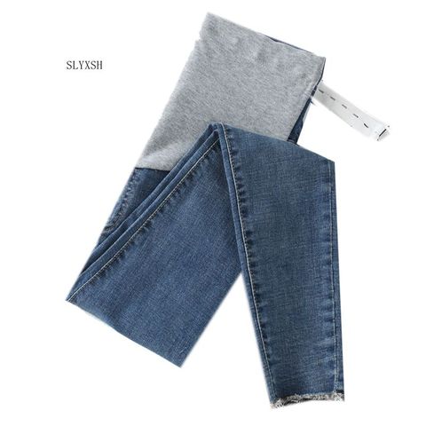 SLYXSH-pantalones vaqueros elásticos para mujeres embarazadas, Jeans de maternidad, pantalones de lápiz de moda de verano ► Foto 1/6