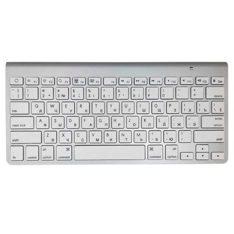 Teclado ruso Bluetooth Ultra-Slim mudo teclado inalámbrico tijera clave para inalámbrico teclado Apple estilo para IOS ganar Android ► Foto 1/1