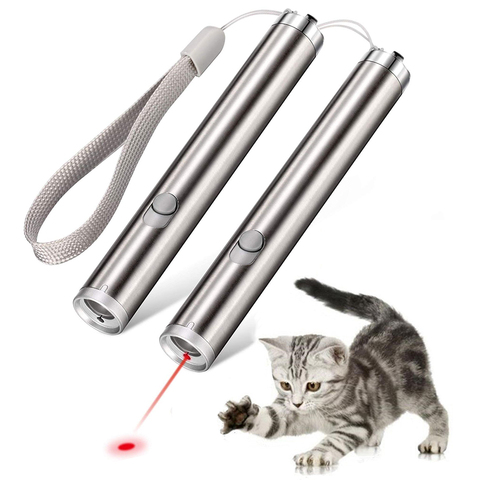Puntero láser para gatos y perros, herramienta de entrenamiento, linterna LED, regalo para niños, 2 en 1, multifunción ► Foto 1/6